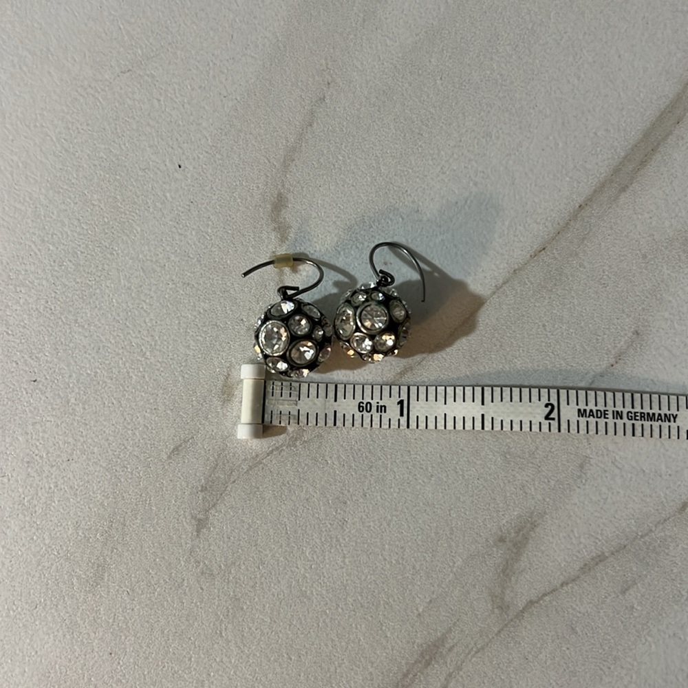 Stunning crystal sphere dangle earrings, 0.5” diameter spheres - Picture 5 of 5
